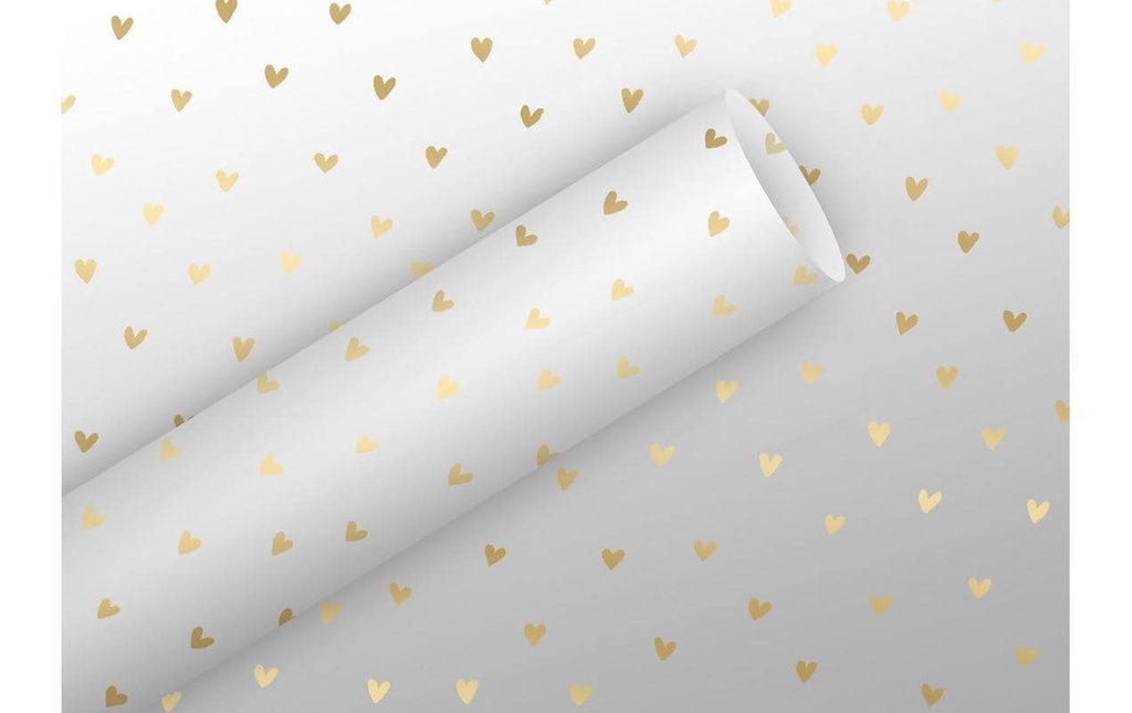 Braun + Company Film cadeau Coeurs, or, 2.5 m x 70 cm