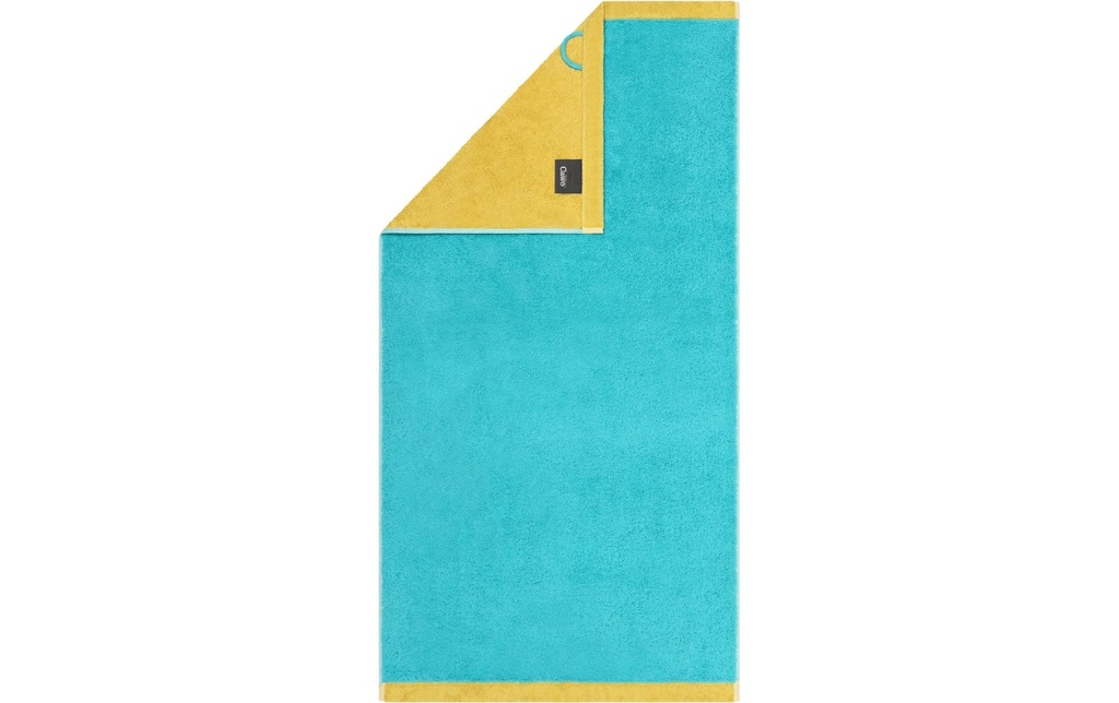 Cawö Serviette de douche Lifestyle Splash 70 x 140 cm, turquoise/abricot