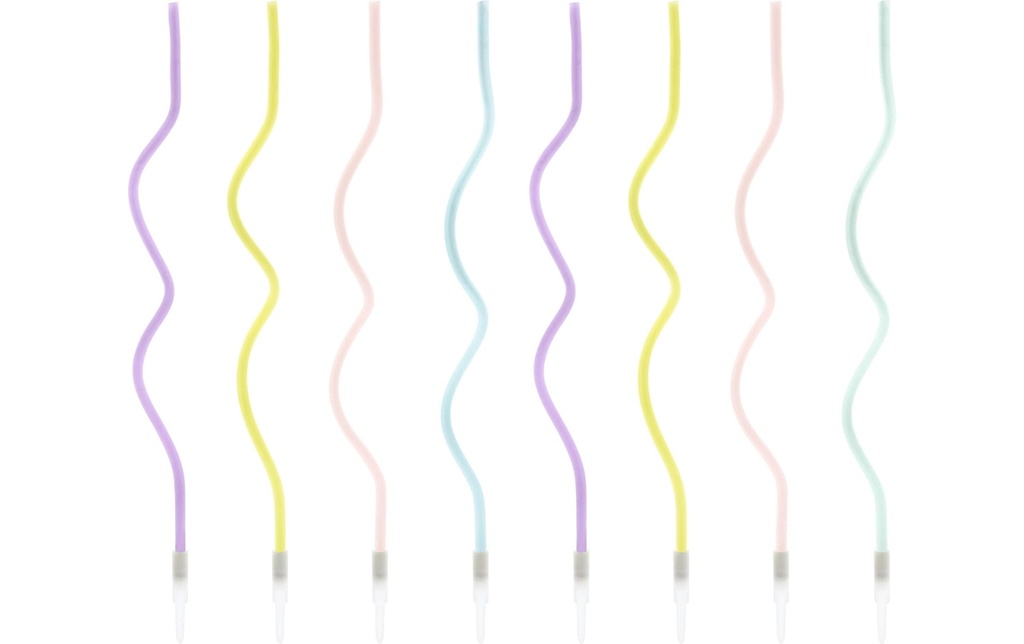 Partydeco Bougie tourné 8 Pièce/s, Multicolore