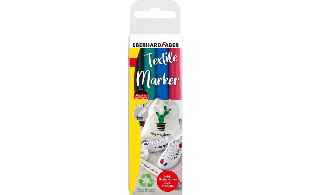Eberhard Faber Marqueur pour textiles 4 pièces