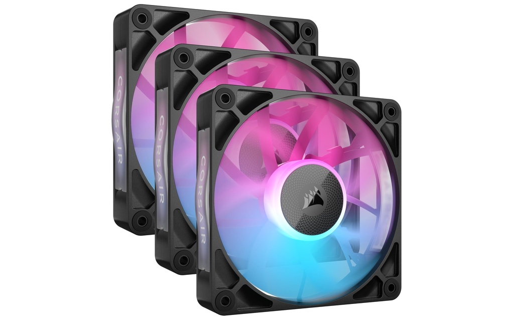 Corsair Ventilateur PC iCUE LINK RX120 RGB Noir, kit de démarrage 3 pièces