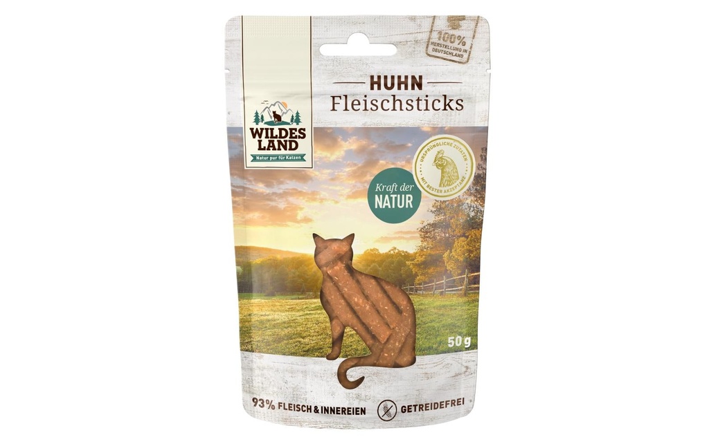 Wildes Land Collation pour chat Bâtonnets de poulet pur 50 g