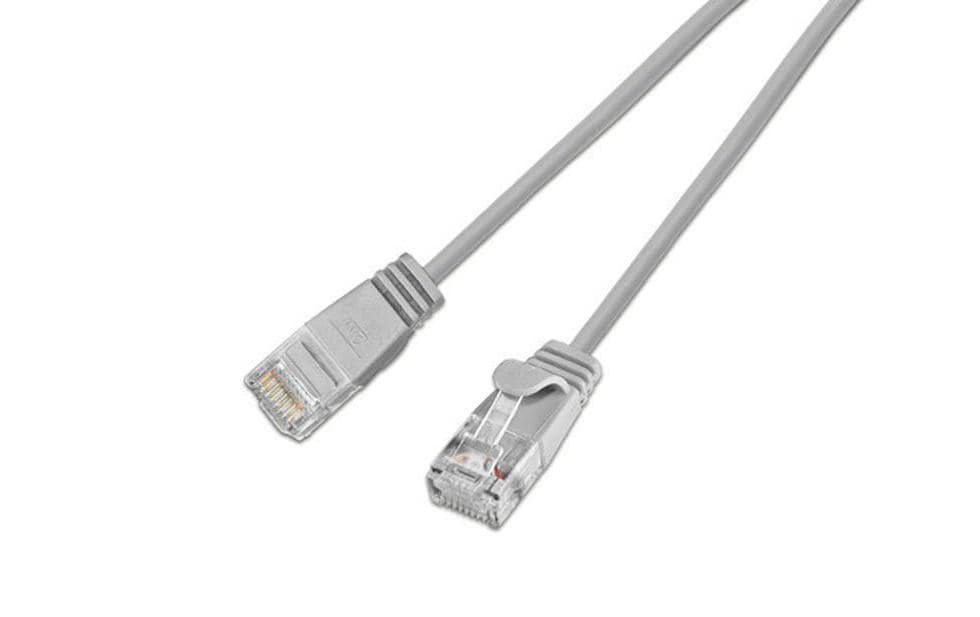 SLIM Câble de raccordement KAT6 Light, rond, U/UTP, Ø 2,8 mm, gris