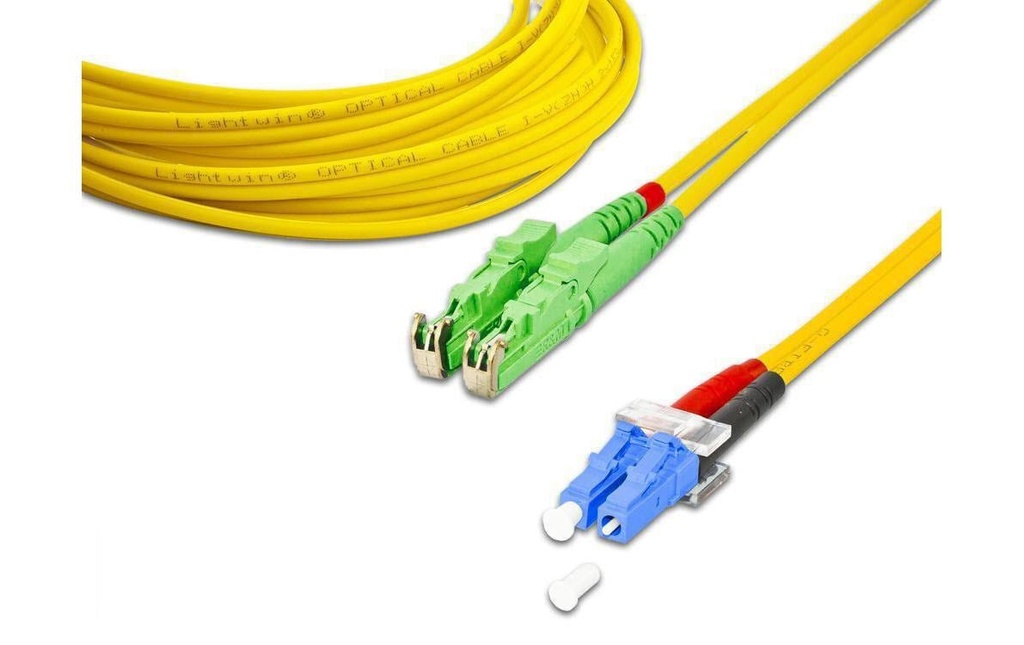 Lightwin Câble patch à fibre optique Singlemode E2000/APC – LC, OS2, Duplex, 10 m