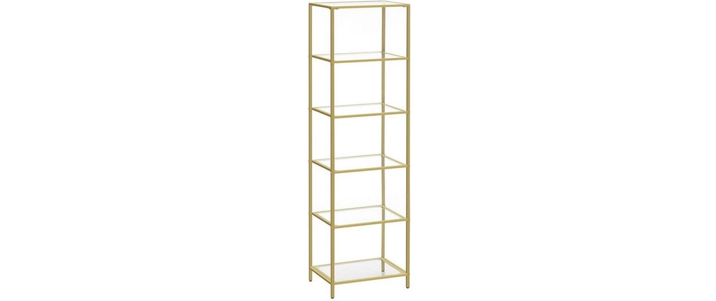 VASAGLE Étagère 5 étagères 40 x 177.3 cm, Or