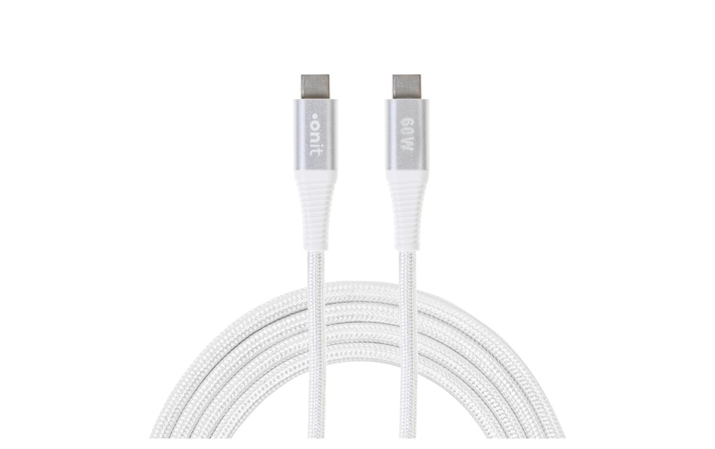 onit Câble USB 3.0 60 W, USB-C - USB-C, 0.5 m, Blanc