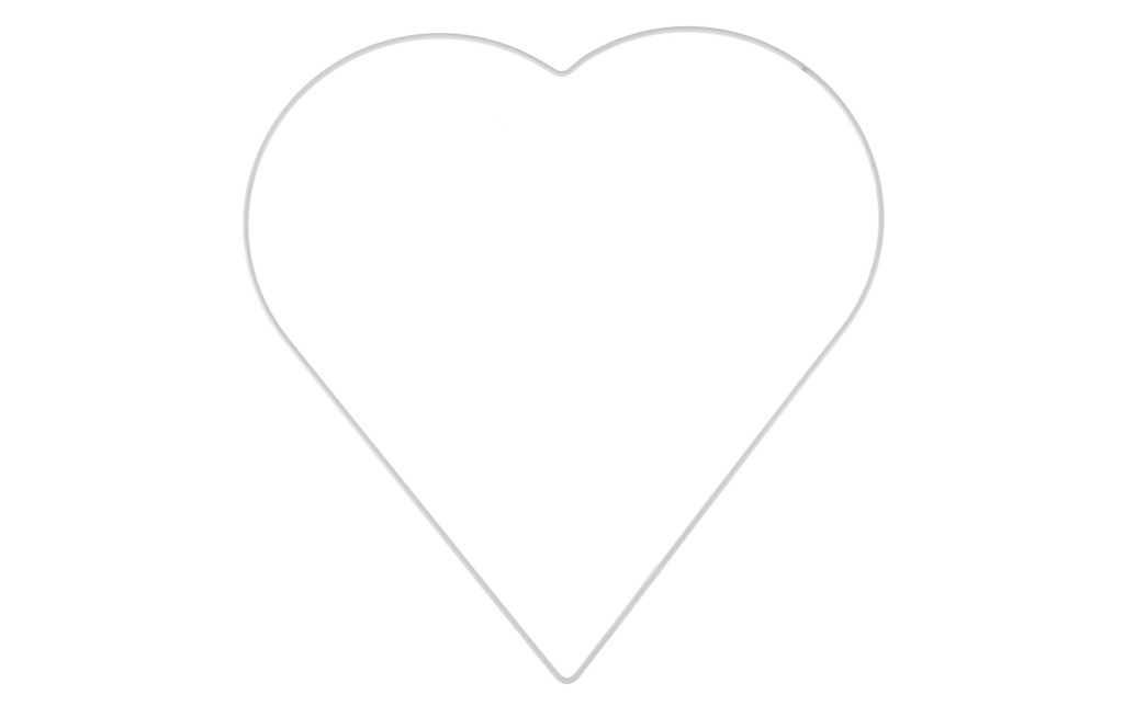 Glorex Cœur en métal 28 cm, 1 Pièce/s, Blanc