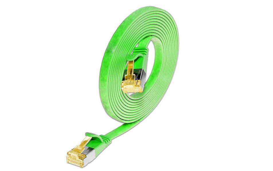 SLIM Câble patch slim  Cat 6A, U/FTP, 1 m, Vert