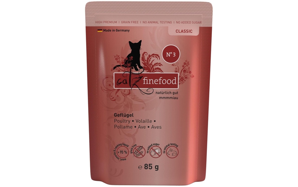 catz finefood Alimentation humide No.03 Volaille, 85 g