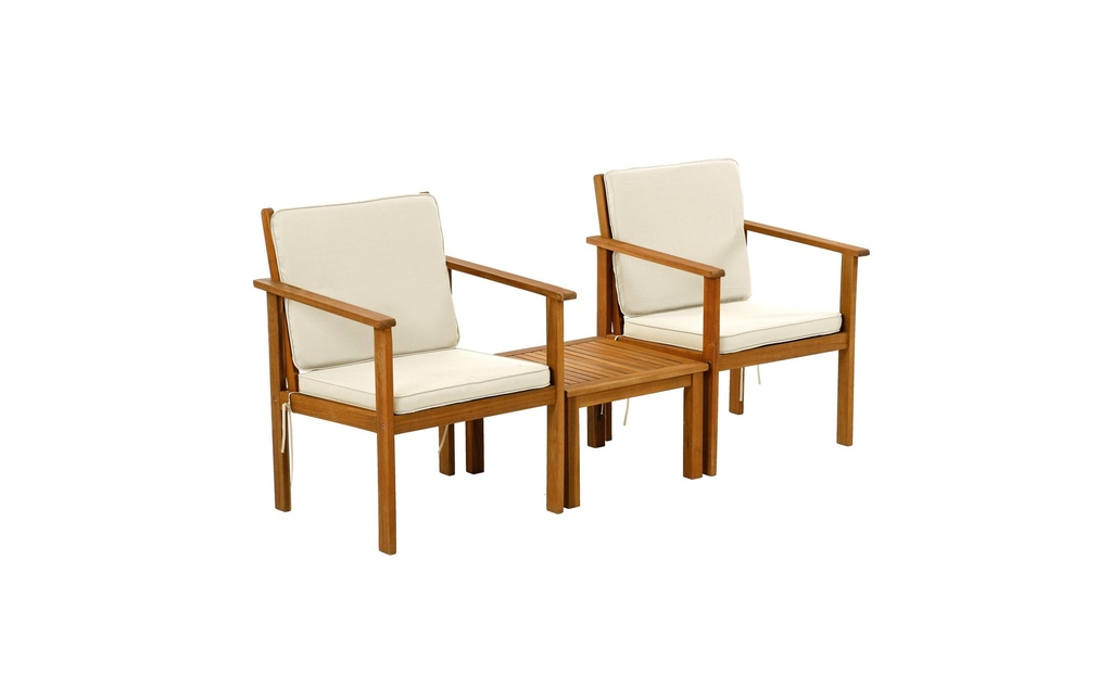 COCON Mobilier lounge Vevey, Brun/Blanc, 2 places assises