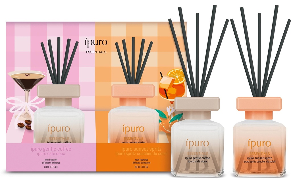ipuro Bâtonnets parfumés Gentle coffee & Sunset spritz 2 x 50 ml