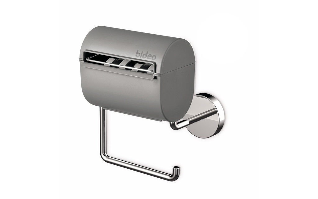 bideo Porte-rouleau pour papier de toilette avec humidificateur Gris