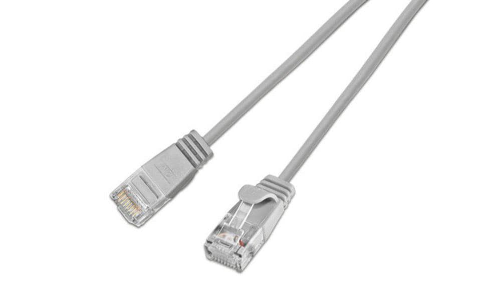 SLIM Câble de raccordement KAT6 Light, rond, U/UTP, Ø 2,8 mm, gris