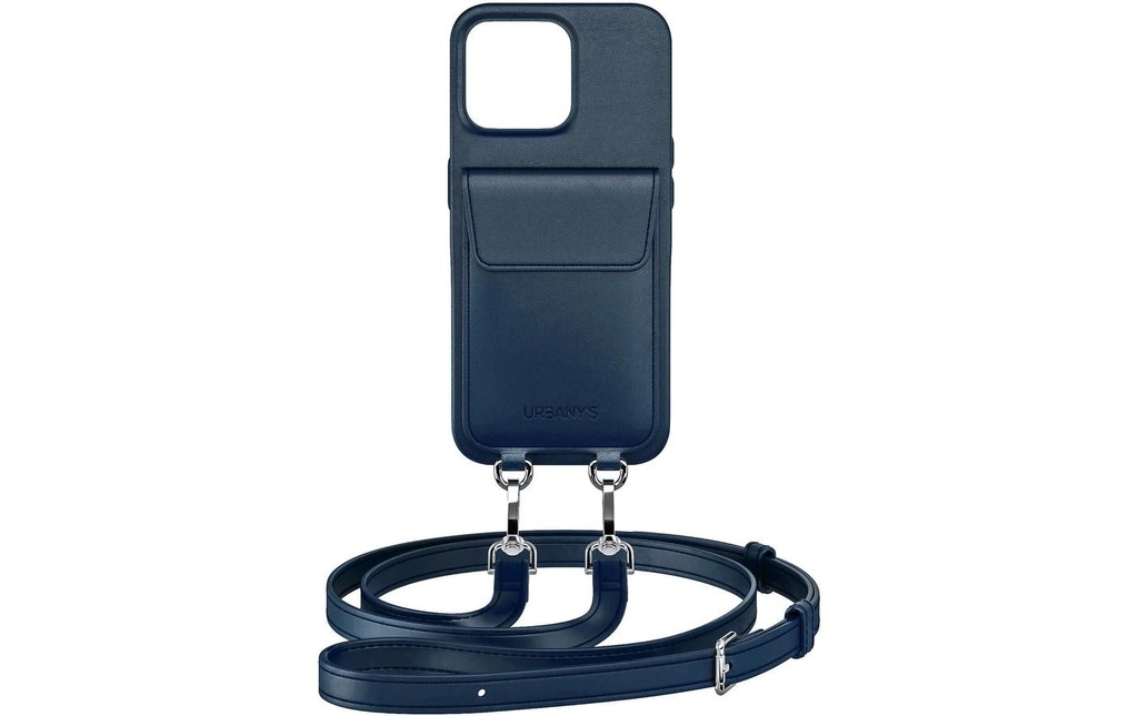 Urbany's Necklace Case Chaîne de téléphone portable+. iPhone 16 Pro Max Mer profonde