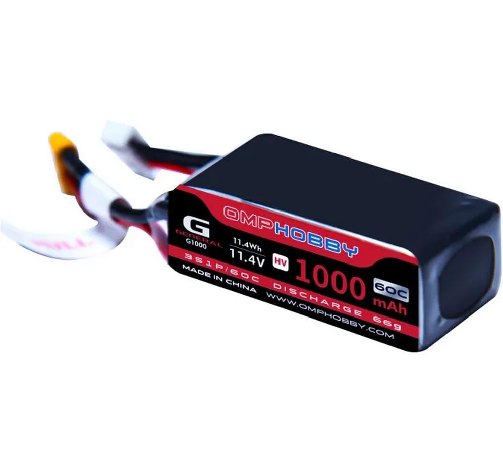 OMPHobby Batterie RC LiPo 11.4 V 1000 mAh 60 C