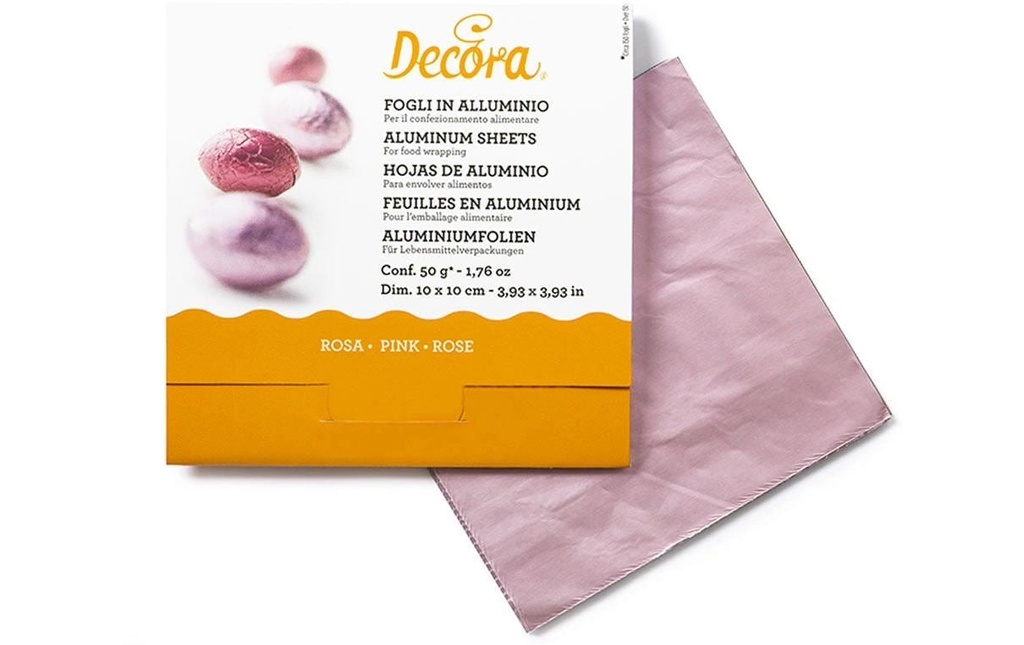 Decora Emballage des biscuits Feuille d'aluminium Rose, 150 feuilles
