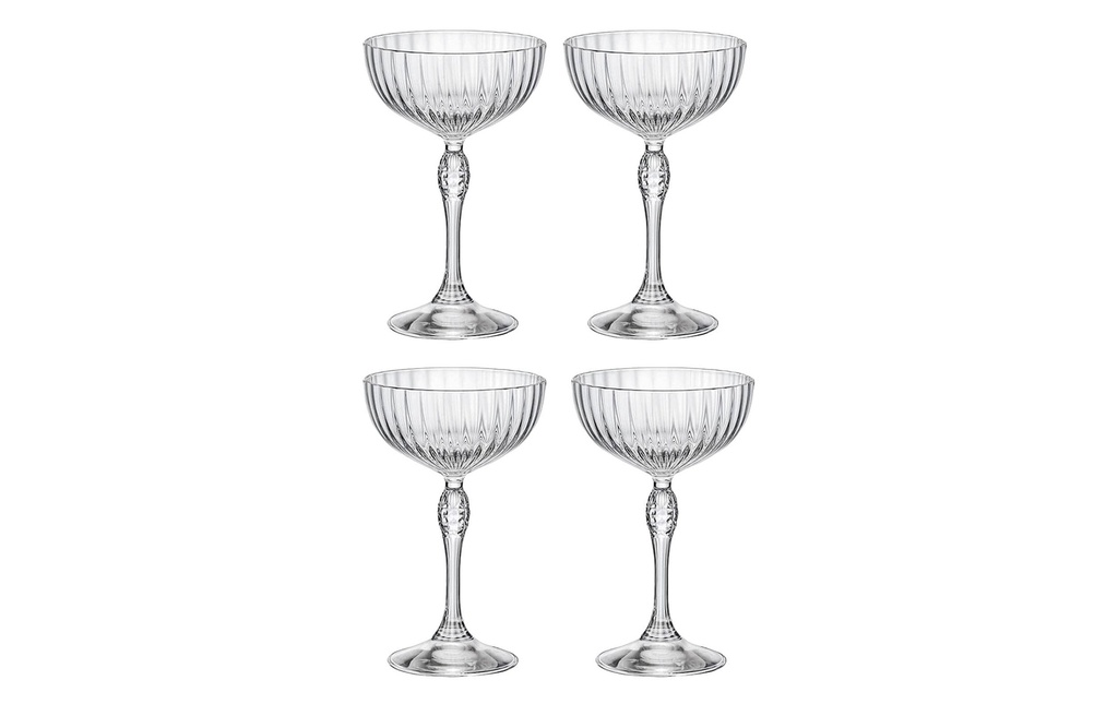 Bormioli Rocco Verre à cocktail Les 20 ans de l'Amérique 230 ml, 4 Pièce/s, Transparent