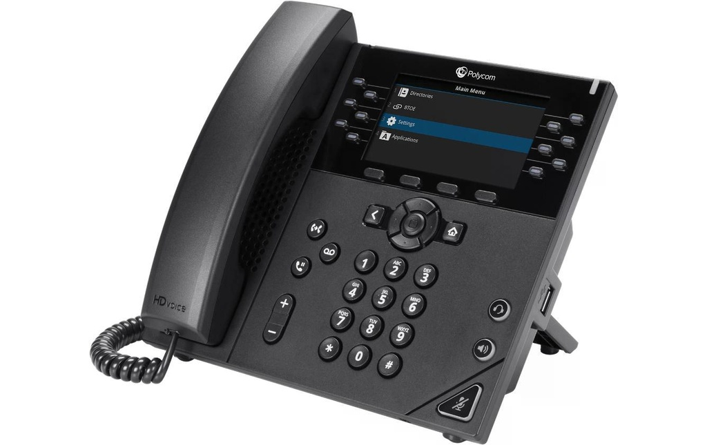 HP Téléphone de bureau Poly VVX 450 Obi Edition Noir, Google Voice