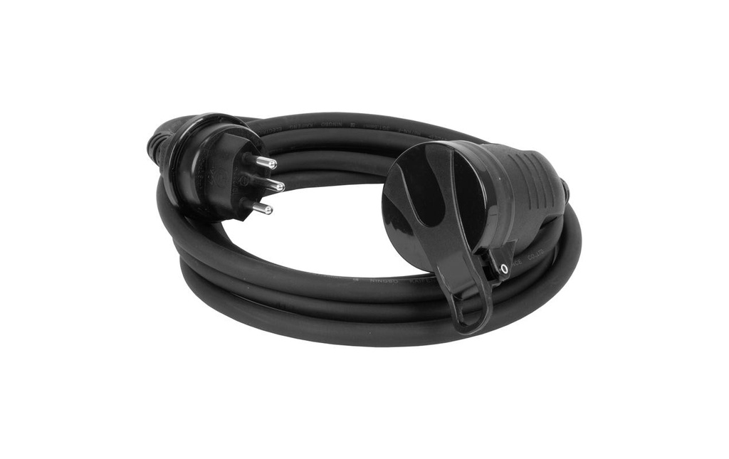 STEFFEN Câble de prolongation GdV 3 x 1.5 mm2 T13-T13, 3 m, noir