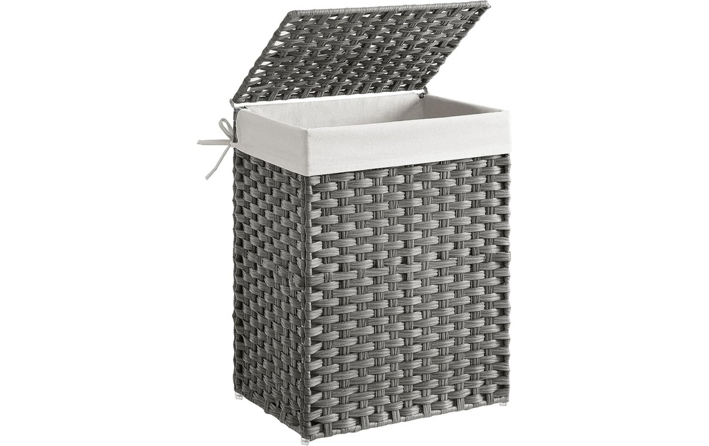 Songmics Corbeille à linge 90 L, gris