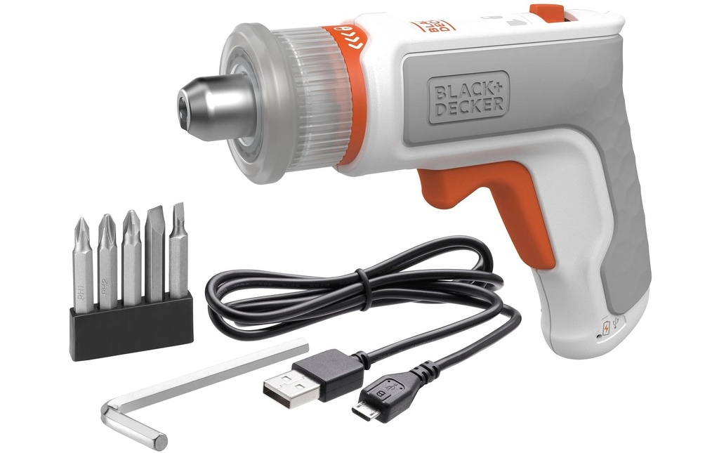 BLACK+DECKER Tournevis sans fil BCRTA01-XJ 3.6 V Orange