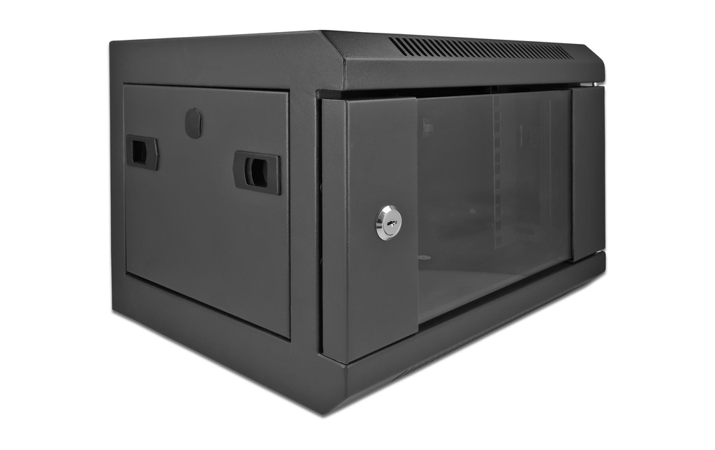 Delock Coffre de mur 10 avec porte vitrée 10 / 4HE / Noir