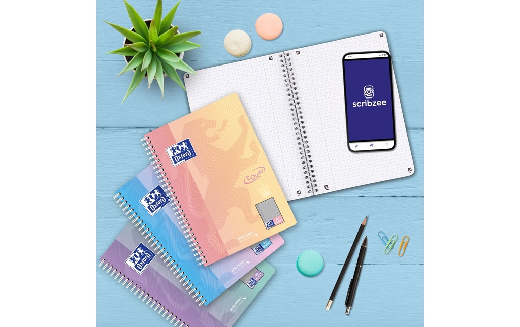 OXFORD Cahier spir. Touch B5 lig.ass. (80 pces)