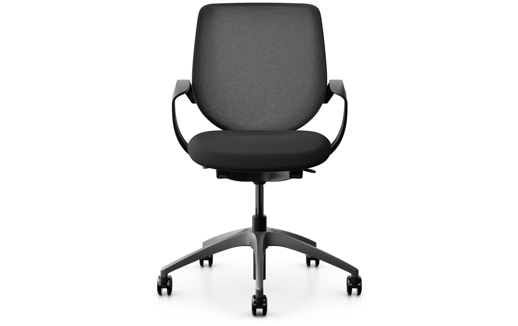 Giroflex Chaise de bureau 313 avec dossier résille et accoudoirs, noir