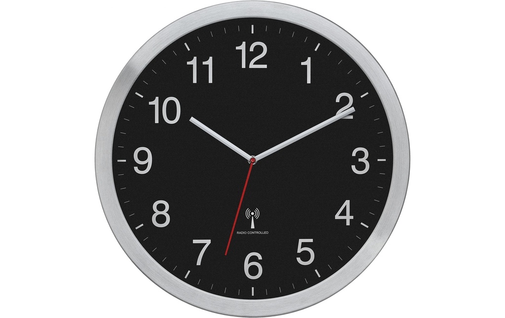 TFA Dostmann Horloge murale radio XL Noir