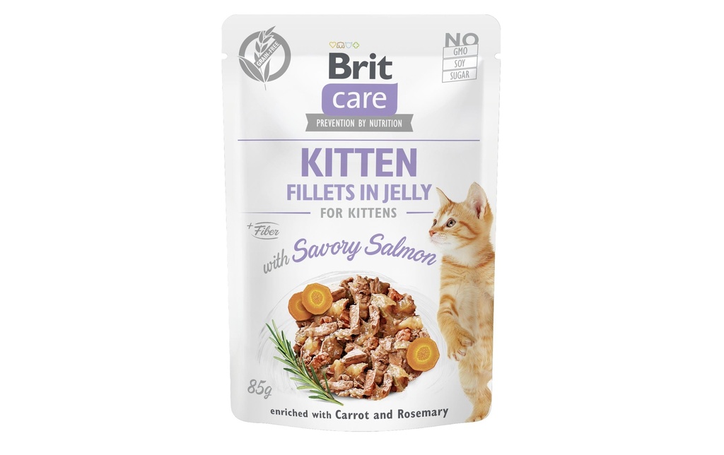 Brit Alimentation humide Care Fillets Gelée Kitten saumon, 85 g