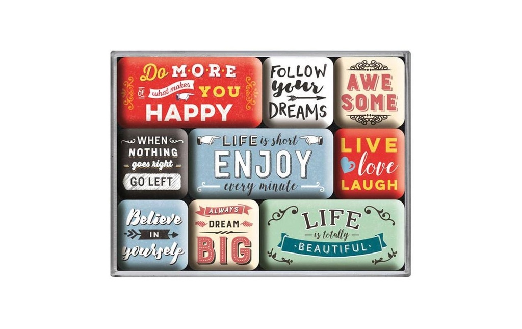 Nostalgic Art Set d'aimants Enjoy Life 1 Pièce/s, Multicolore