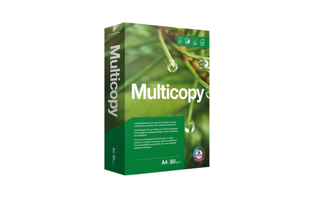 Multicopy Papier pour photocopie A4, Blanc, 80 g/m², 2500 Feuille
