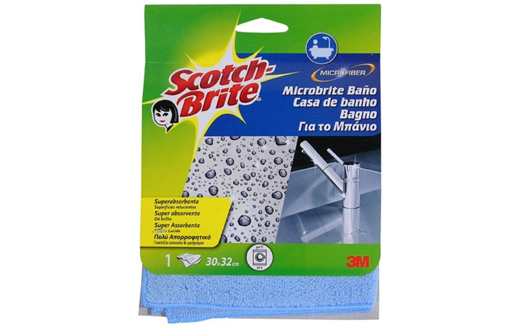 Scotch-Brite Chiffon de nettoyage en microfibre Serviette de bain Scotch-Brite Bleu