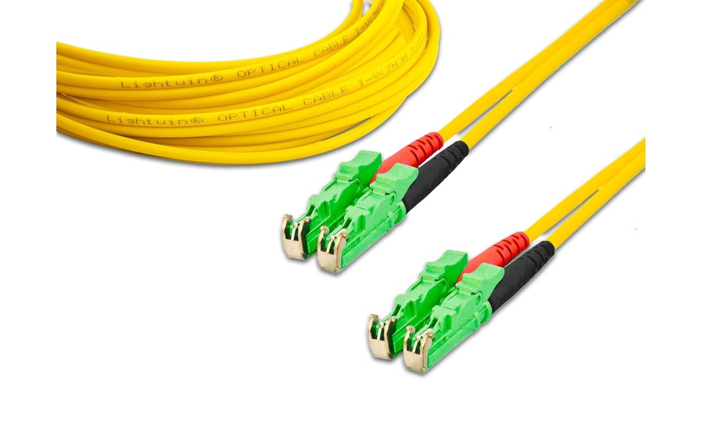 Lightwin Câble patch à fibre optique Singlemode, LSH/APC-LSH/APC, OS2, Duplex, 2 m