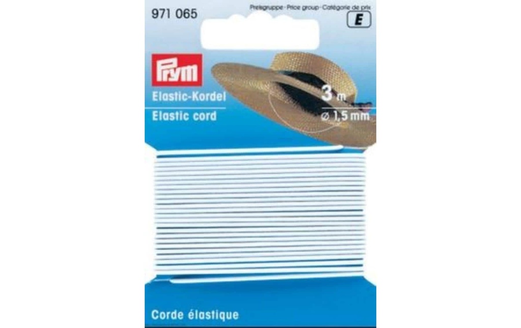 Prym Bande élastique Cordon de 1.5 mm, Blanc