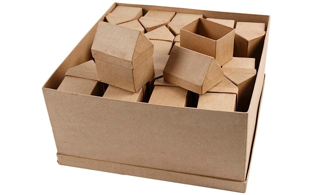 Creativ Company Boîte en carton Maisons 40 Pièce/s, Marron