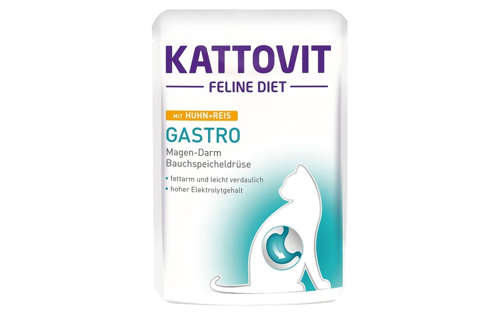 Kattovit Alimentation humide Gastro Poulet et riz, 85 g