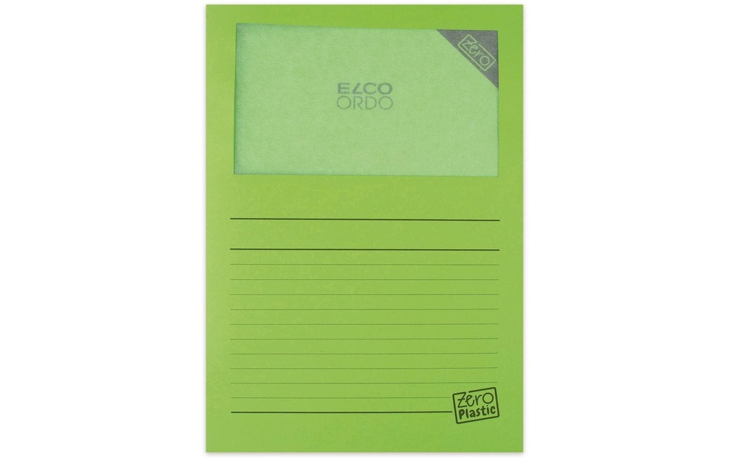 ELCO Pochette transparente Zero Plastic Vert, 100 pièces