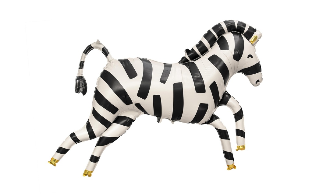 Partydeco Ballon en aluminium Zebra 115 x 85 cm, Noir/Blanc