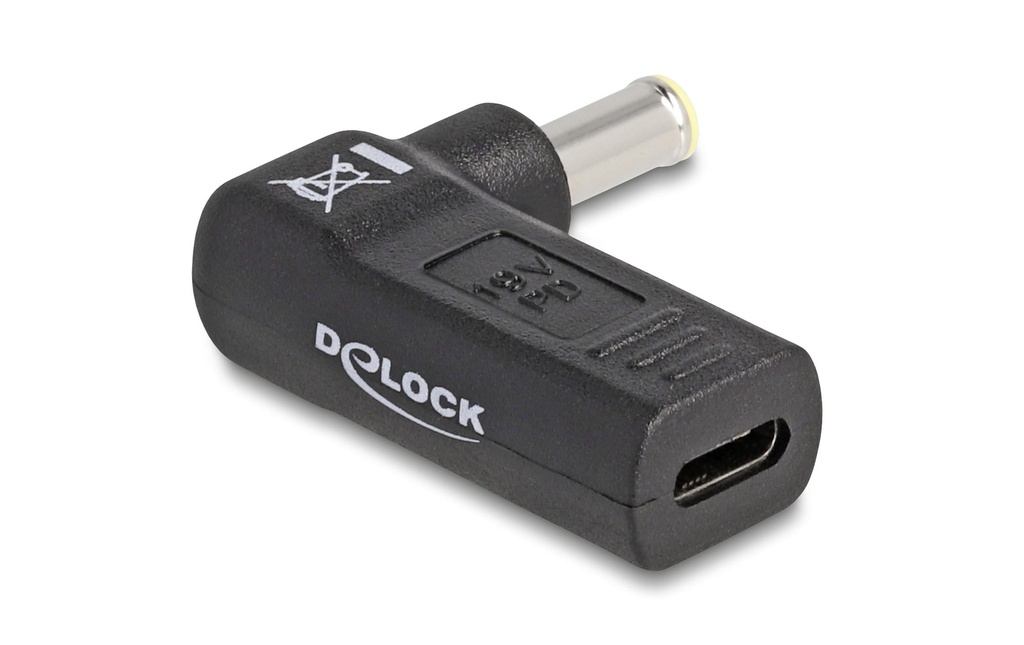 Delock Adaptateur USB-C vers Samsung 5.5 x 3.0 mm angulé à 90°