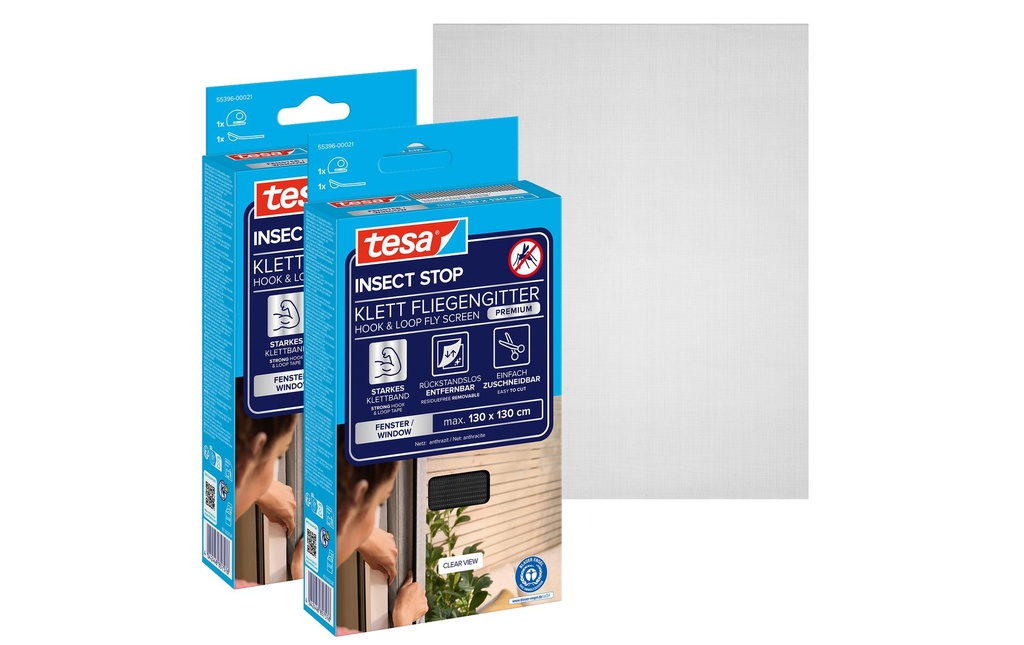 tesa Moustiquaire -Set Comfort, 2x 1.3 m x 1.3 m, Anthracite