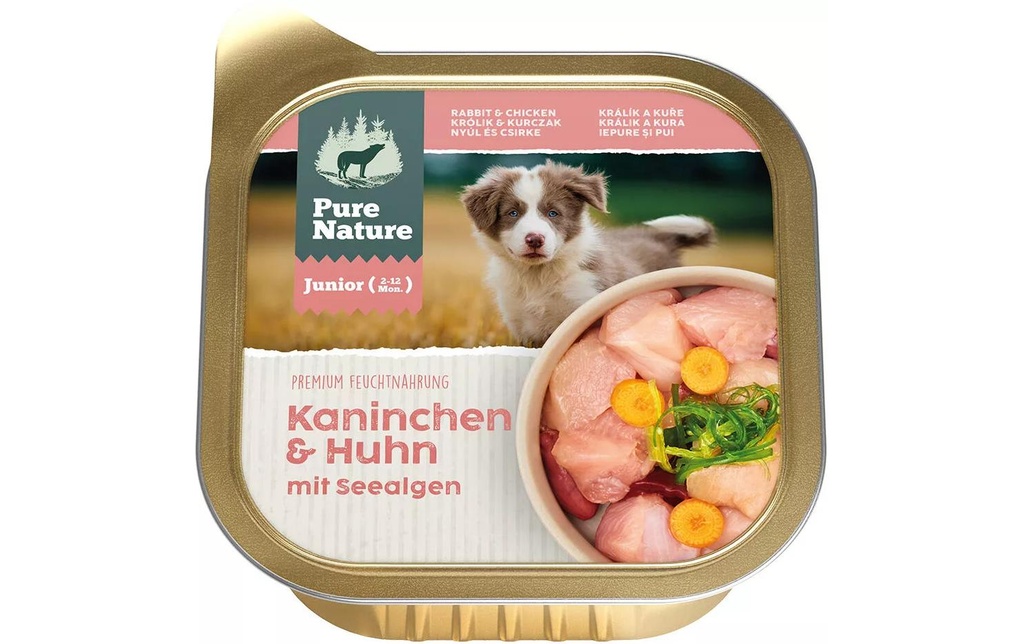 Pure Nature Alimentation humide Junior Lapin&Poulet, 150 g