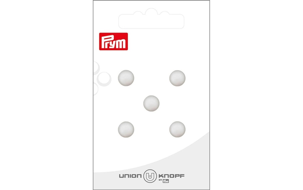Prym Union Knopf Boutons Polyester 8 mm, 5 pièces, Blanc