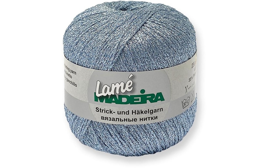 Madeira Fil à crochet et à tricoter Lamé 25 g, 175 m, Bleu clair