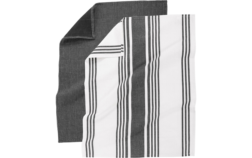 Tiseco Torchon pour la vaisselle Combo Set de 4 pièces, Noir/Blanc