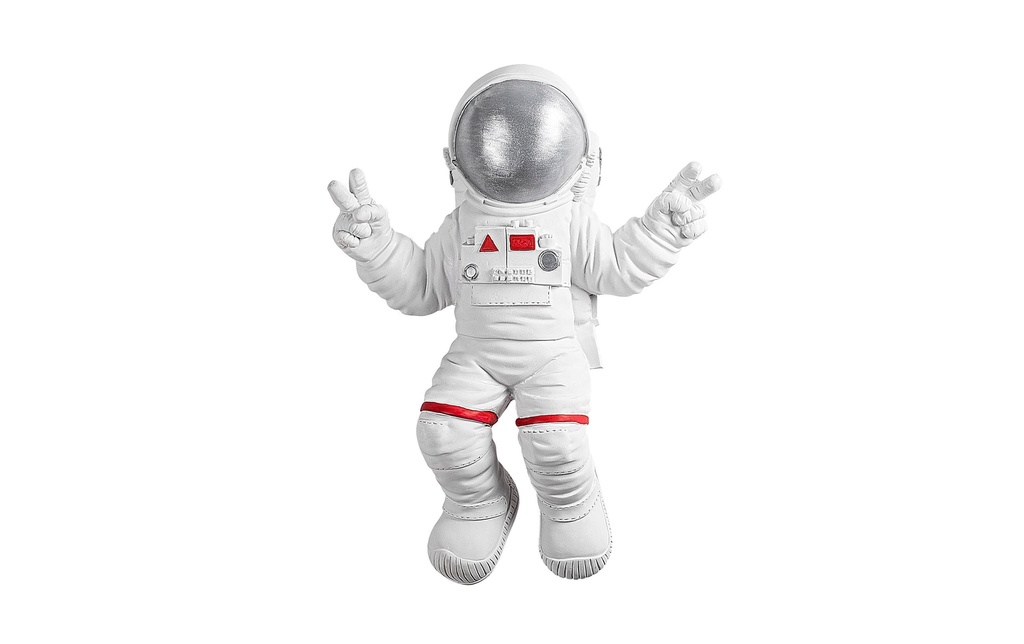 Wallxpert Décoration de mur Astronaute 35 x 48 cm, Argenté/Blanc