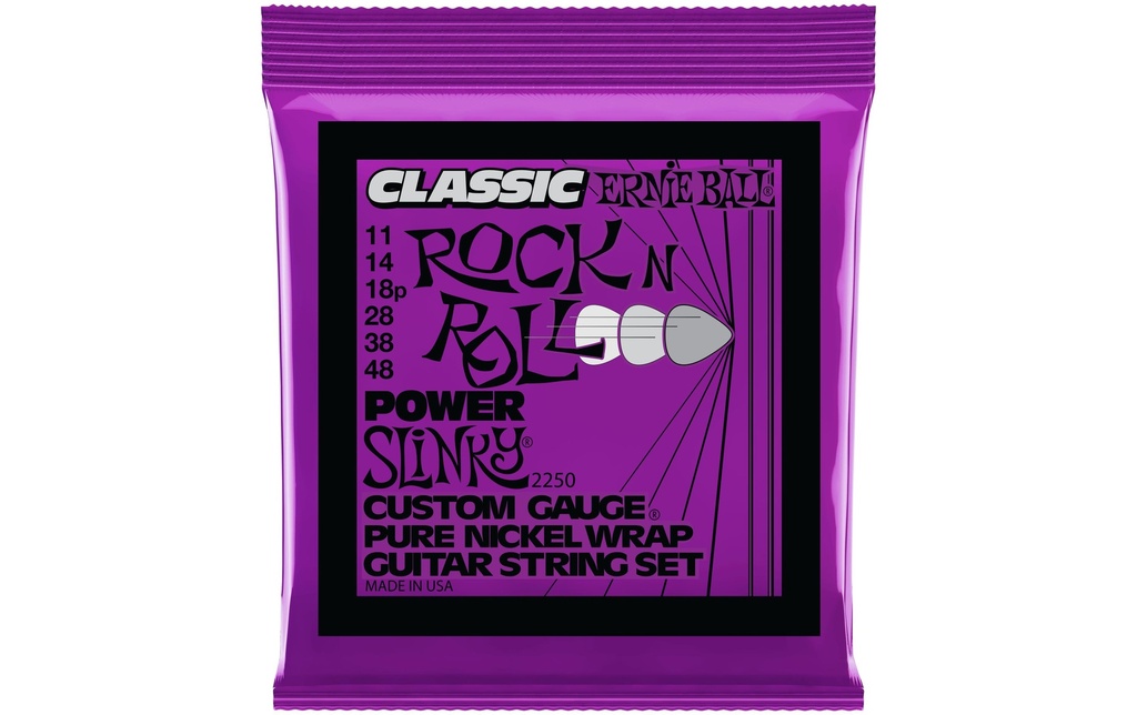 Ernie Ball Cordes de guitare 2250 Slinky Rock'N'Roll – Power 11-48