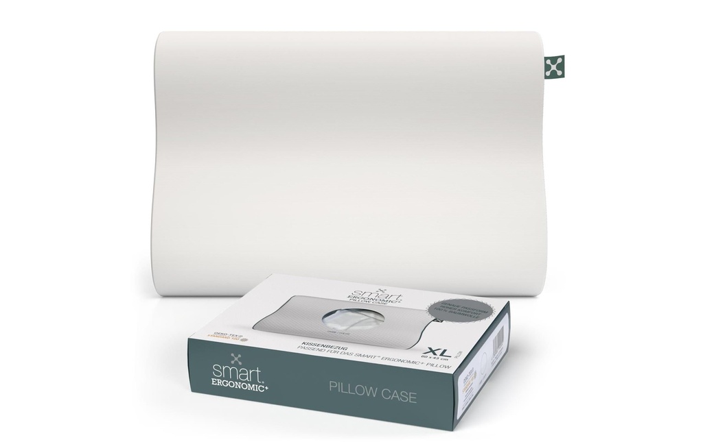 Smartsleep Taie d’oreiller Ergonomic + XL 60 x 43 x 12 cm, Blanc