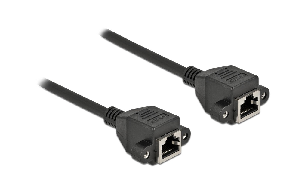 Delock Câble patch Câble d'extension Cat 6A, S/FTP, 0.5 m, Noir