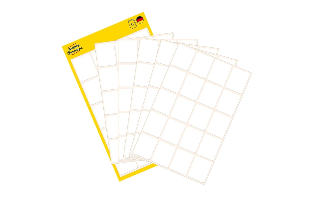 Avery Zweckform Étiquettes multi-usage 22 x 18 mm, 6 feuille